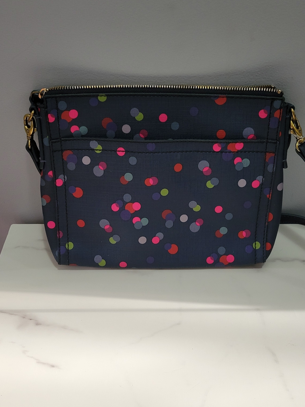 Fossil Navy Confetti Dot Crossbody Bag - Picture 2 of 11